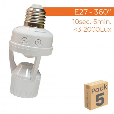 1020 - SENSOR MOVIMIENTO E27 - PACK5
