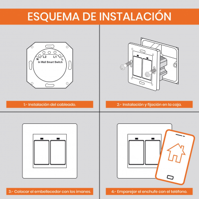 1822N - Interruptor inteligente Llave Doble Esquema