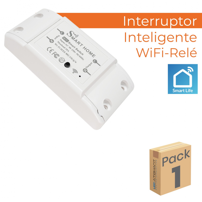 Interruptor Inteligente Wi-Fi de relé universal. Control mediante App Smart  Life. Compatible con Alexa y Google Home