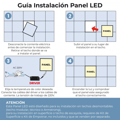 1826CCT - BACKLIGHT 60x60 48W - INSTALACION