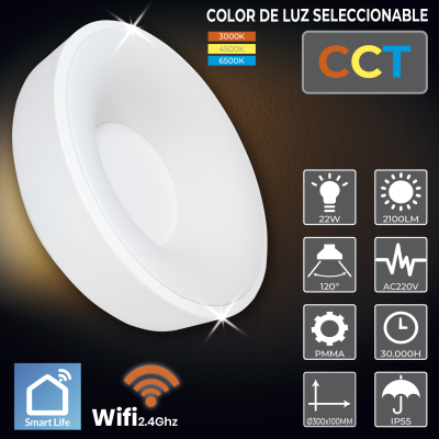1970 - Plafón LED Wifi CCT 02