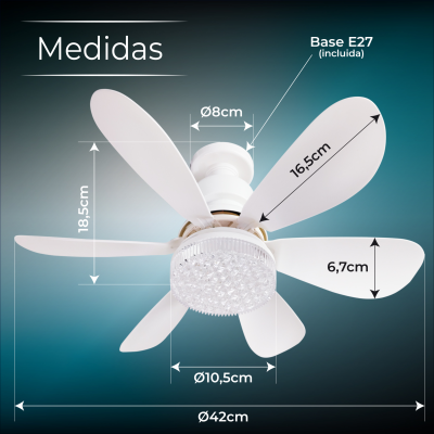 2054 - Ventilador techo con luz 30W - 06