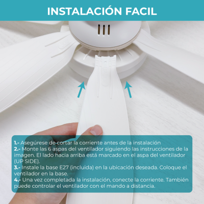 2054 - Ventilador techo con luz 30W - 08