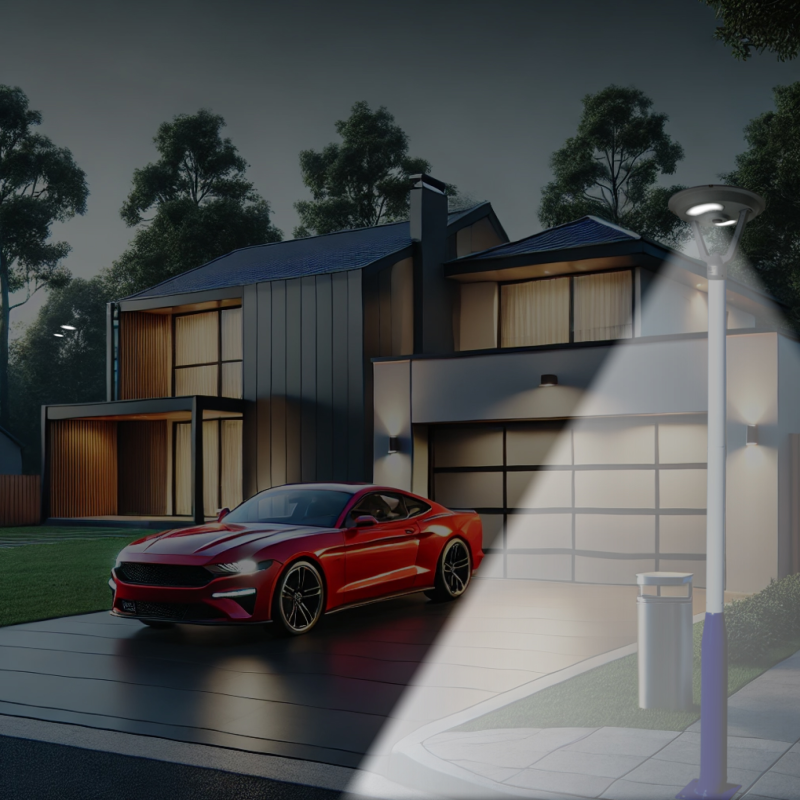 Viugreum 1200W LED Réverbères Lampadaire Solaire Exterieur Avec Télécommande, 6500K 1170 LEDs