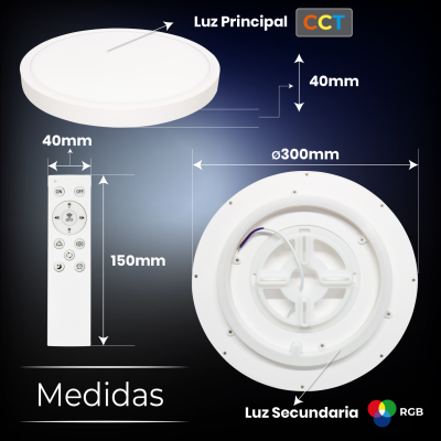 1969 Lampara LED Wifi RGB 30W - 11