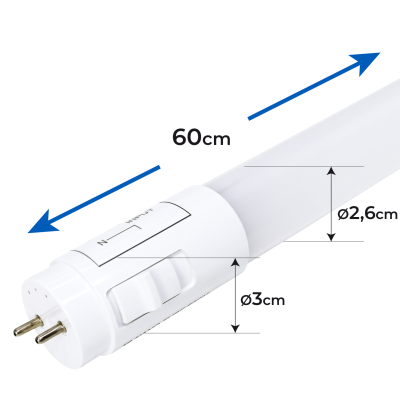 1578CCT - TUBO T8 60CM - MEDIDAS