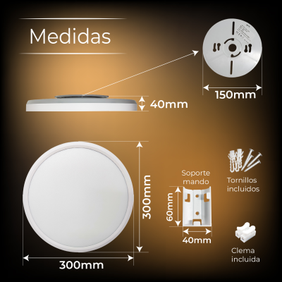 2163 - Plafón LED Redondo 24WCCT - 03