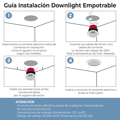 1512 Downlight CCT 8W - INSTALACION