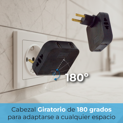 1949 - Ladron Enchufe Giratorio NEGRO - 04