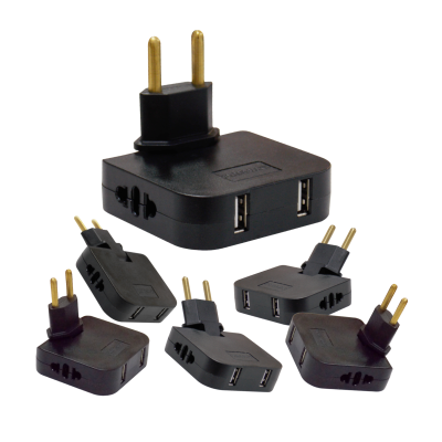 1949 - Ladron Enchufe Giratorio NEGRO - Pack6