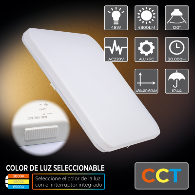 2075 - Plafón Square 48W - 01