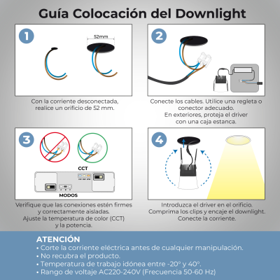 2141-60CCT - Led Downlight 9W - INSTALACIÓN