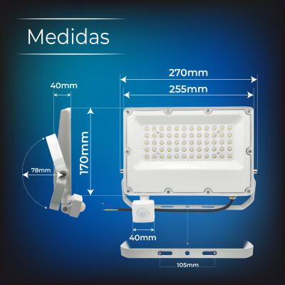 1498IDCW - Proyector LED con Sensor 50W - 02