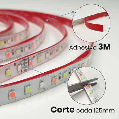 KIT Tira LED RGB Rollo de 5m Directa a 220v con Controlador y Mando 6