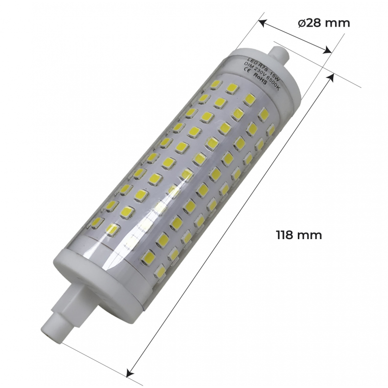 Ampoule LED R7S 15W 118mm 1200LM Réglable A++ led atomant