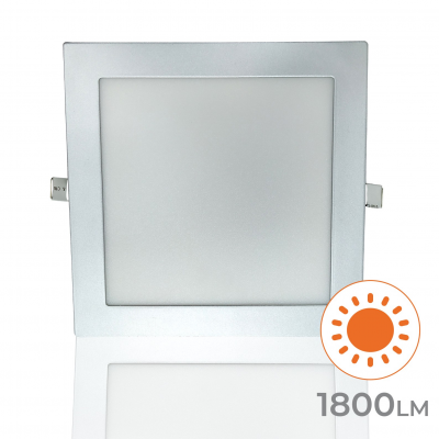 1198 - LED PANEL RECESSED SQUARE SILVER 20W - 02