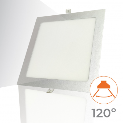 1198 - LED PANEL RECESSED SQUARE SILVER 20W - 04