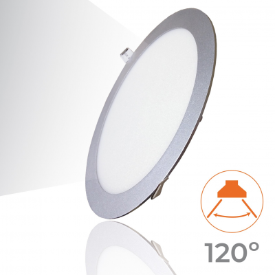 1199 - LED PANEL RECESSED ROUND SILVER 24W - 04