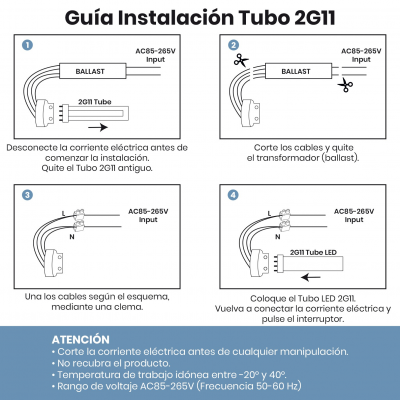 337 - TUBO 2G11 - 18W - INSTALACION
