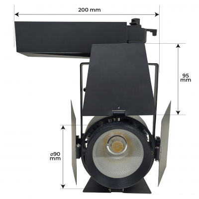 1182 - TRACK LIGHT ALETAS 30W - MEDIDAS