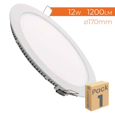 462 - LED PANEL RECESSED ROUND 12W - PACK1